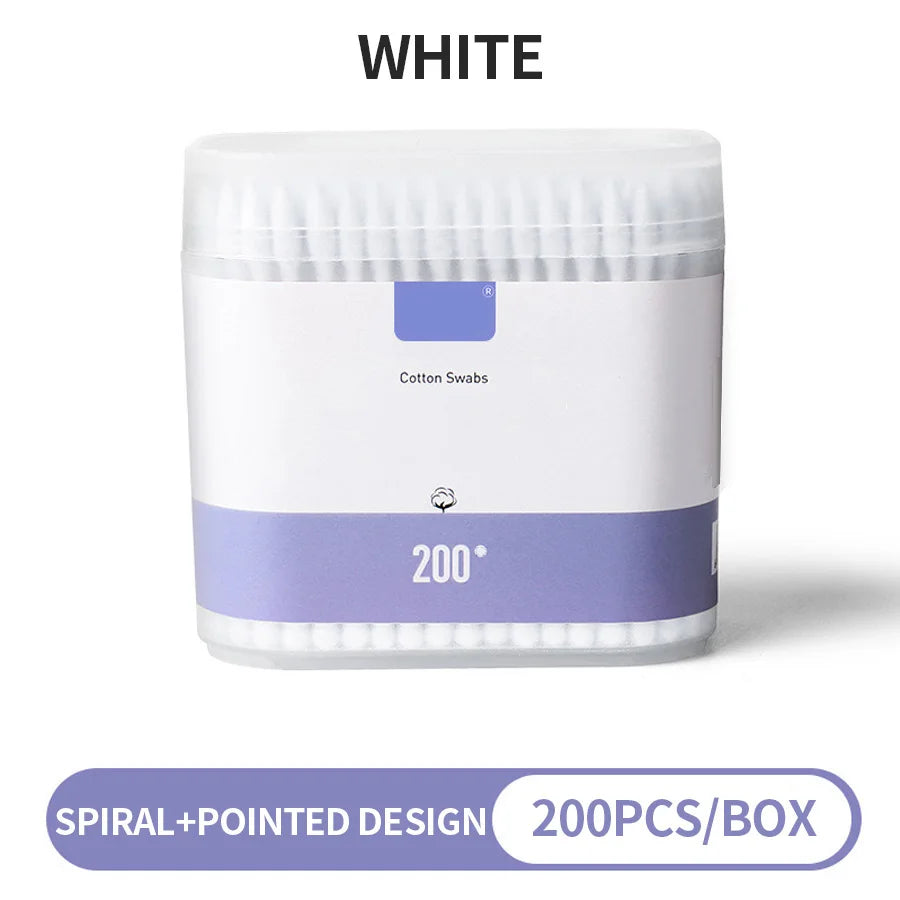 200-Pack Double-Ended Cotton Swabs – Makeup & Personal Care Cotton Swabs Oasis Select WHITE China Mainland