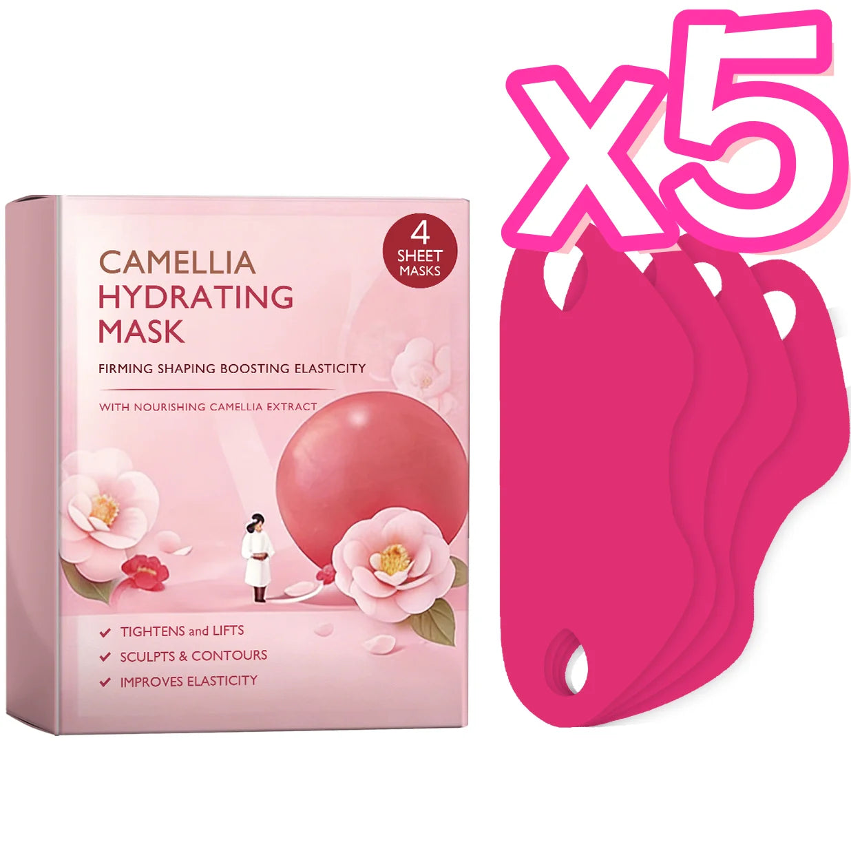 New Facial Mask Lifting Reduce Double Chin Slimming Bandage Face Chin Tightening Ear Hook Patches Women Beauty Korean Skin Care Oasis Select 4pcs in boxed x 5pcs