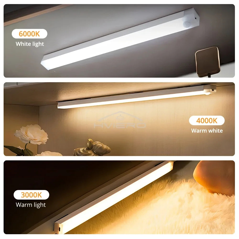 Rechargeable PIR Motion LED Night Light Bar 10–50cm | 3 Colors