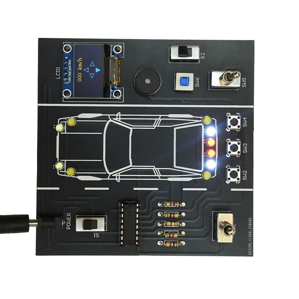 DC5V DIY Car Driving Simulation Soldering Practice Kit Electronic Project Car Driver Simulator Solder Project for Students Learn Oasis Select