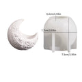 Embossed Moon Candle Holder Mold Star Half Moon Candle Cup Wave Moon Plaster Flower Pot Container Silicone Mold Oasis Select White