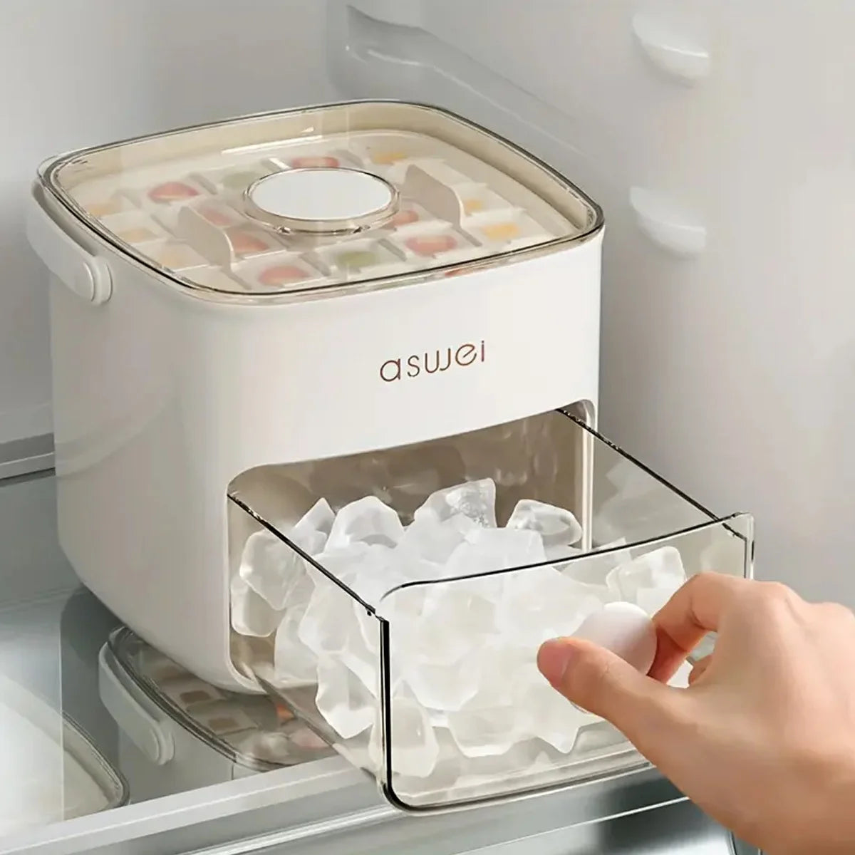 48-Cube Ice Maker with Easy-Press Lid - Double Layer, DIY Frozen Treats & Beverage Essential,kitchen accessories,gadgets Oasis Select