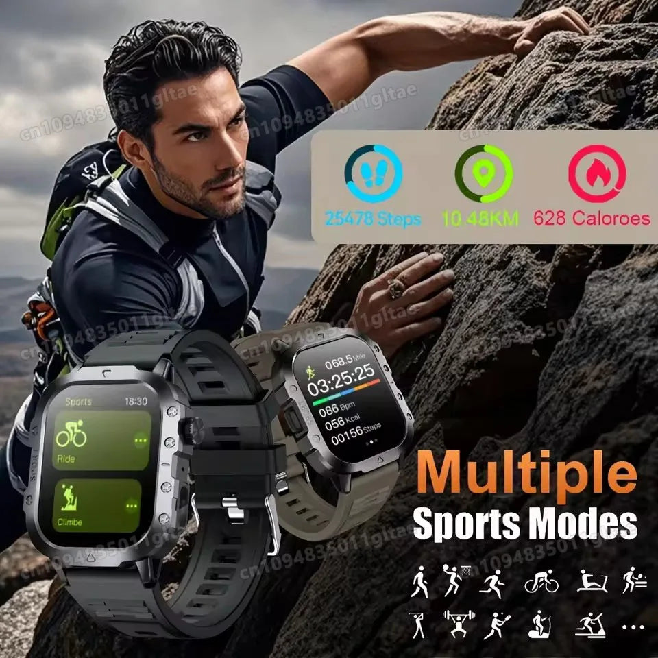 2026 New Rugged Military GPS Smart Watch Men Bluetooth Call Health Monitoring Sports 5ATM Waterproof Smartwatches Man Pk HW12 Oasis Select