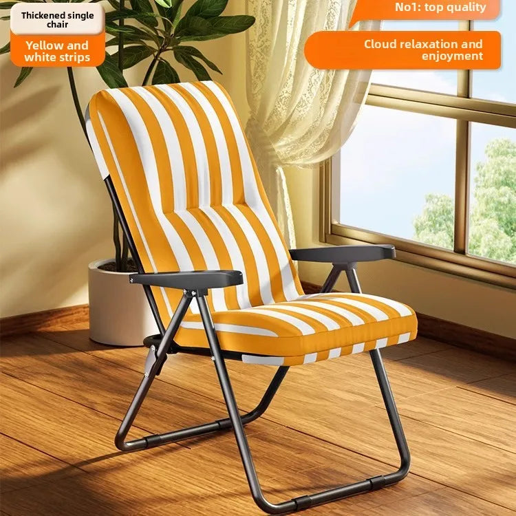 Folding recliner home leisure elderly balcony back chair office lunch break sit and sleep dual-purpose chair Oasis Select Dark Grey