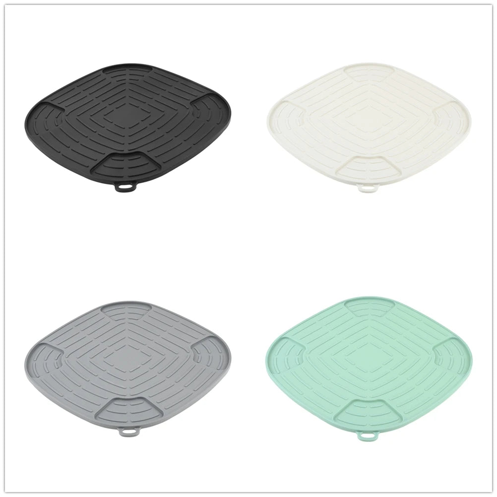 1Pc 10.23" Silicone Air Fryer Mat Heat Resistant 446°F for Ninja FN101GY Non-Slip Dishwasher Safe Countertop Protector Trivet Oasis Select