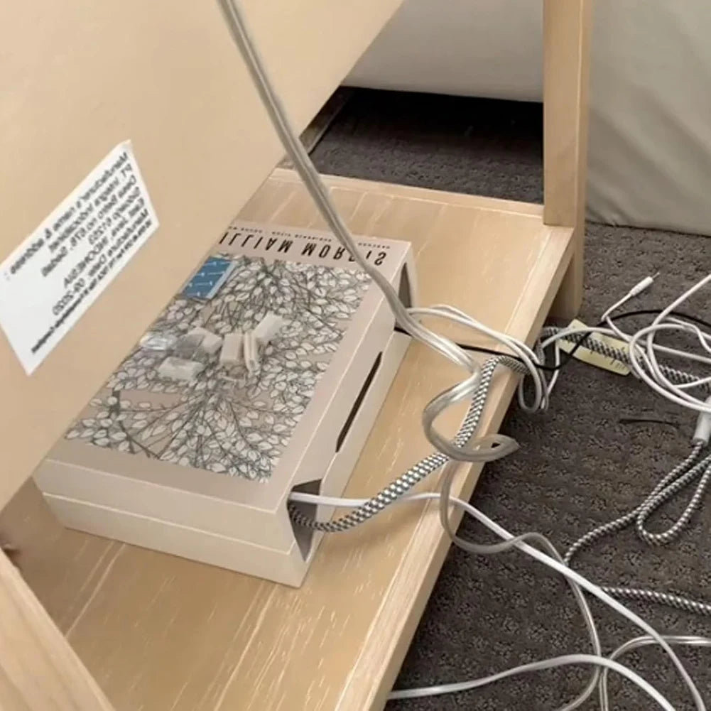 Book-Shaped Cable Management Box | Desk Cord Organiser