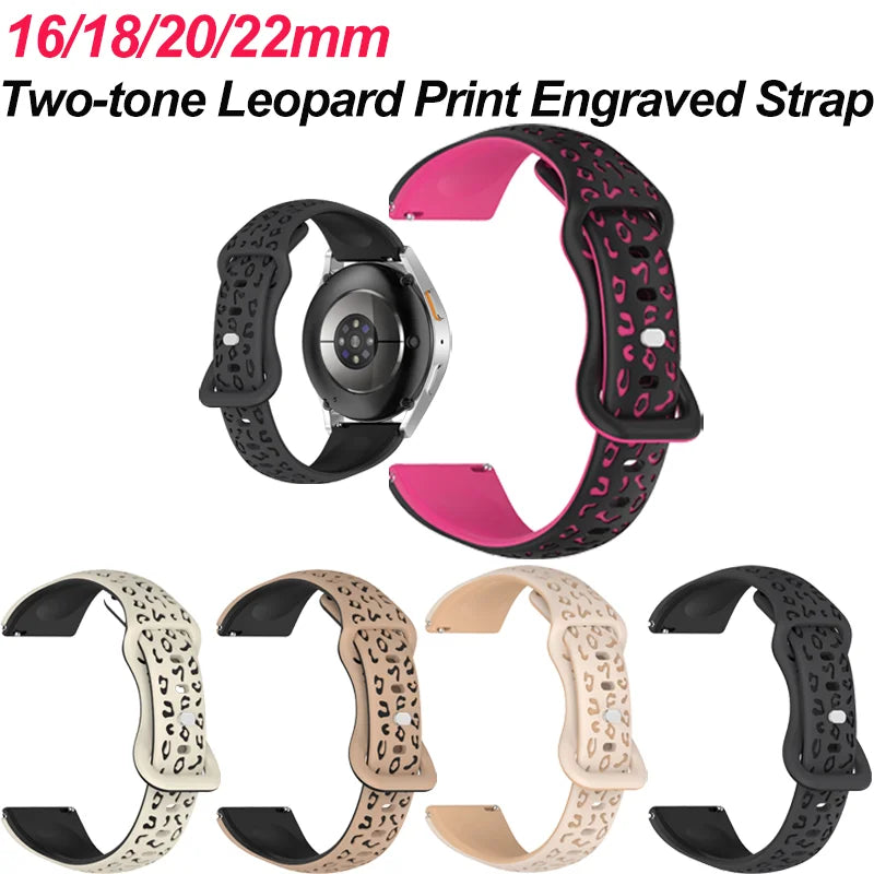 Leopard Silicone Sport Watch Band – 16/18/20/22mm, Amazfit Silicone Watch Band Oasis Select