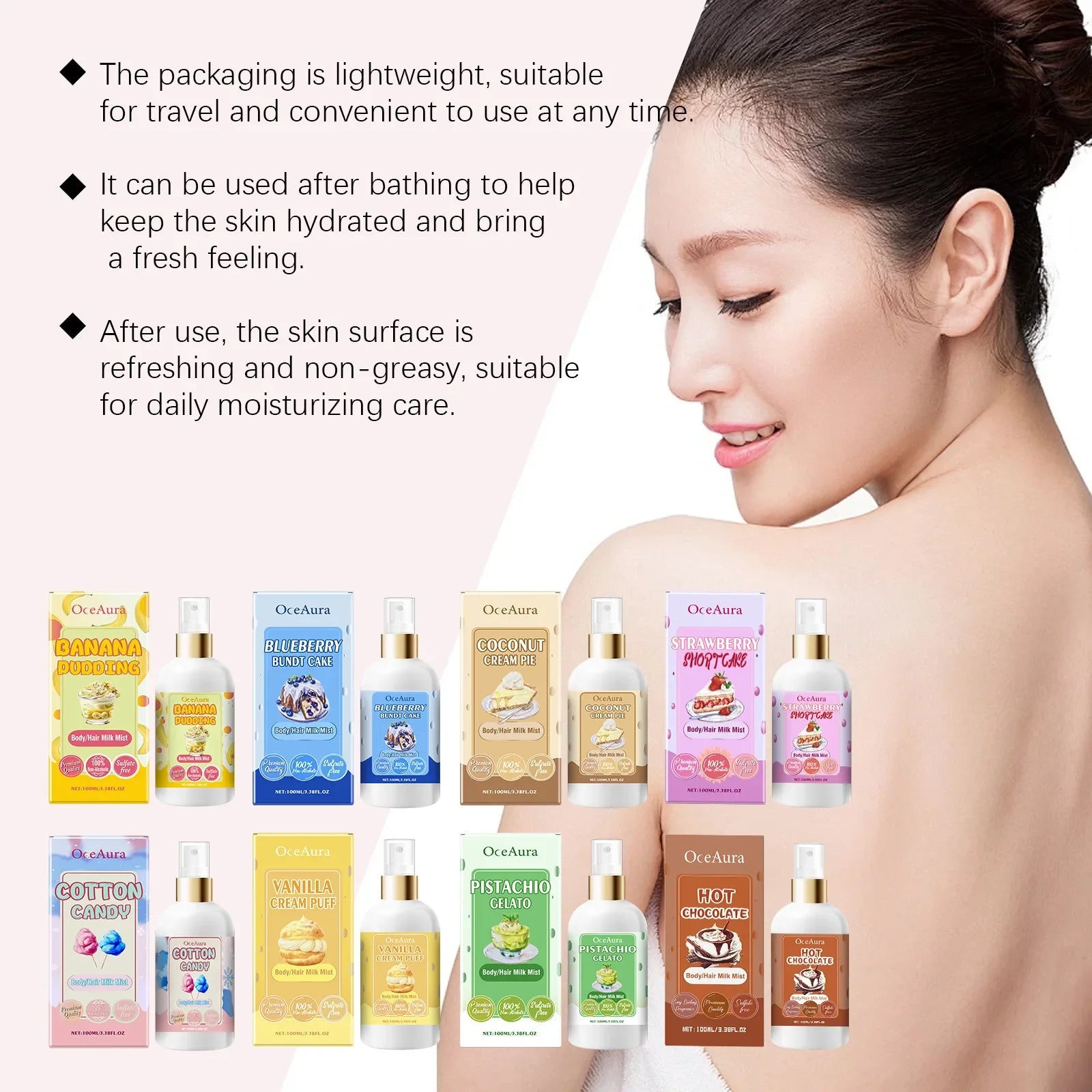 Original Body Moisturizing Spray Prevent Dry Skin Hair Lasting Fragrance Improve Dry Rough Nourishing Face Body Skin Care 100ml Oasis Select
