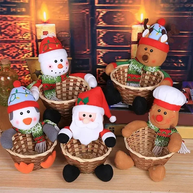 Christmas Decoration Small Candy Box Christmas Decoration Candy Basket Christmas Tabletop Decoration Children Candy Basket Oasis Select