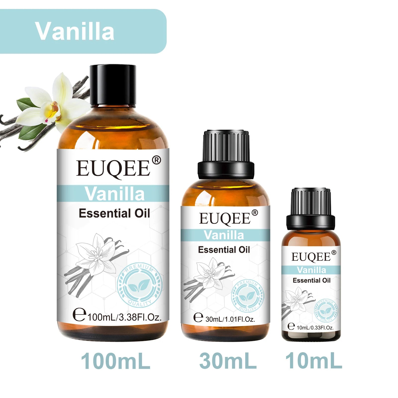 EUQEE 1PCS 10ml/30ml/100ml Aromatherapy Essential Oil For Diffuser-Vanilla Rose Sandalwood Eucalyptus Lavender Essential Oils Oasis Select Peppermint 10ml