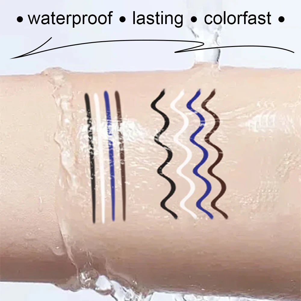 DUNUF 4 Pcs Durable Waterproof Eyeliner Pencil Non-smudging Soft Easy to Operate Sweat-proof and Easy to Color Beginner Friendly Oasis Select