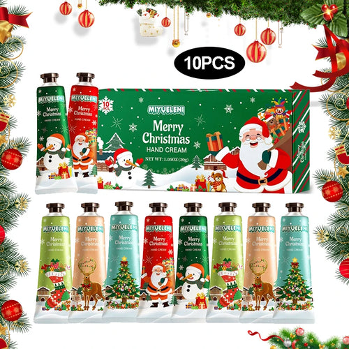 10PCS Christmas gift box hand cream, deeply moisturizes hands, protects hands, suitable for all skin types, universal for men Oasis Select green 300g