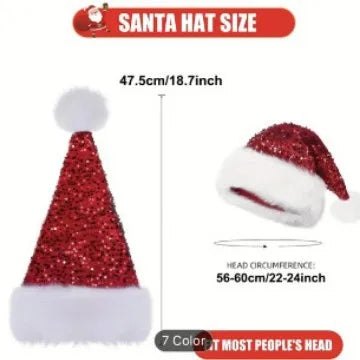 Sequined Christmas Hats Party Headwear Photo Props Adults and Children Enlarged and Thickened Christmas Oasis Select