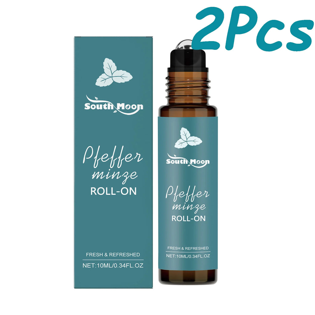Peppermint Roller Essential Oils Portable Refreshing Fragrance Natural Comfort Massage Body Oils Roll On Relaxing Gift Women Men Oasis Select 20ml Boxed 10ml