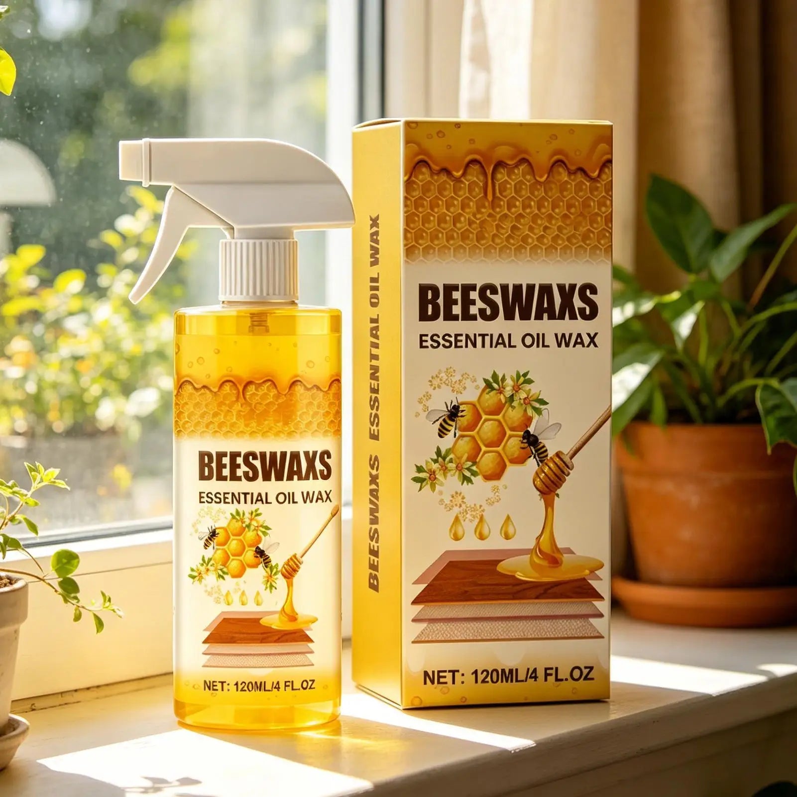 Wood Restorer Spray 120ml Wood Care Polishing Beeswax Spray Waterproof Multipurpose Floors Chair Cabinet Furniture Polishing Oasis Select