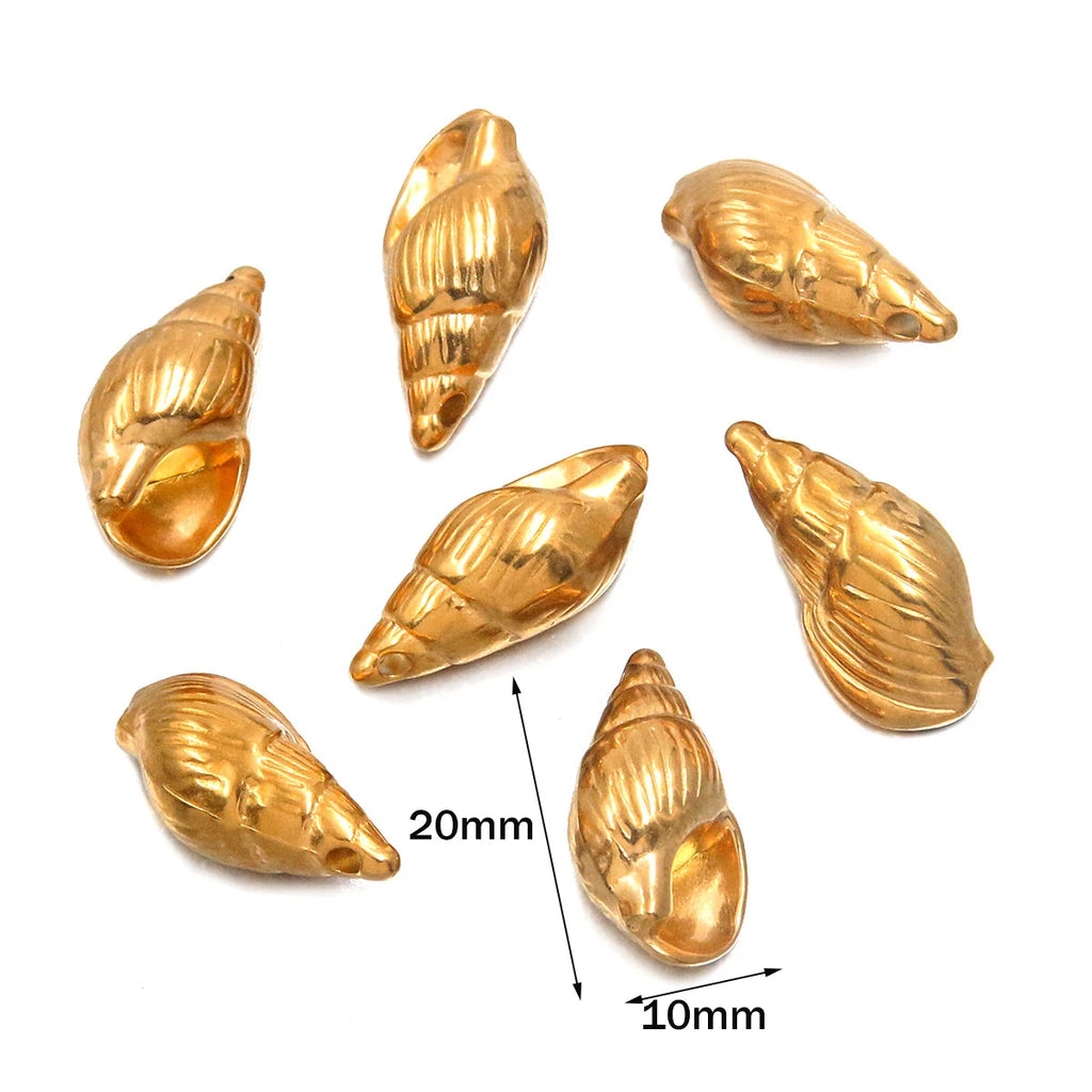 5pcs Stainless Steel Starfish Charms Shell Fish Tail Hippocampus Gold Charms Pendants Jewelry Making Ocean Dangle Accessories Oasis Select Gold 10X20mm 5 Pieces