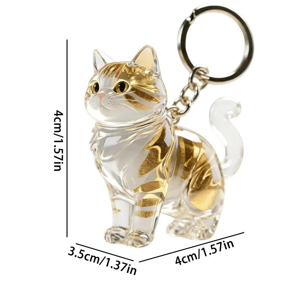 Cat Hair Storage Keychain Bag Pendant Transparent Pet Hair Keepsake Cat Shape Clear Pendant Portable Pet Hair Keepsake charm Oasis Select Yellow