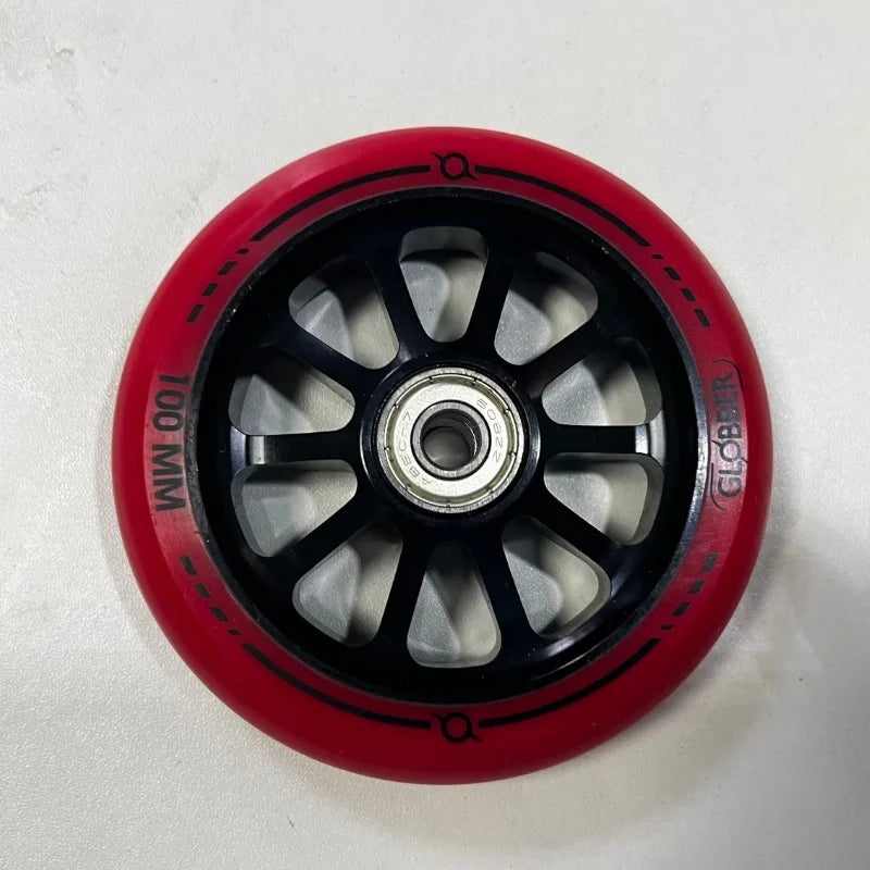 100mm Scooter Wheels Replacement with Bearings Aluminum Wear-Resistant PU Stunt Scooter Parts Kick Scooter Accessories 2pcs/set Oasis Select I 100x24mm