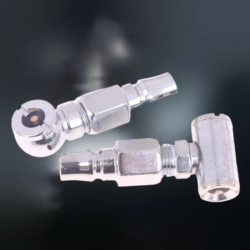 Single/Double Head Silver Inflator Adapter for Motorcycle Tire, Quick Connect Inflatable Nozzle 1 Piece Oasis Select
