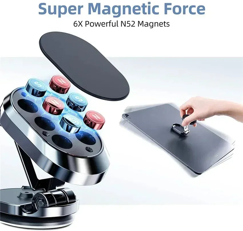 720° Rotation Foldable Magnetic Car Phone Holder Adjustable Universal Dashboard Stand Air Vent Mount GPS For iPhone Samsung Oasis Select