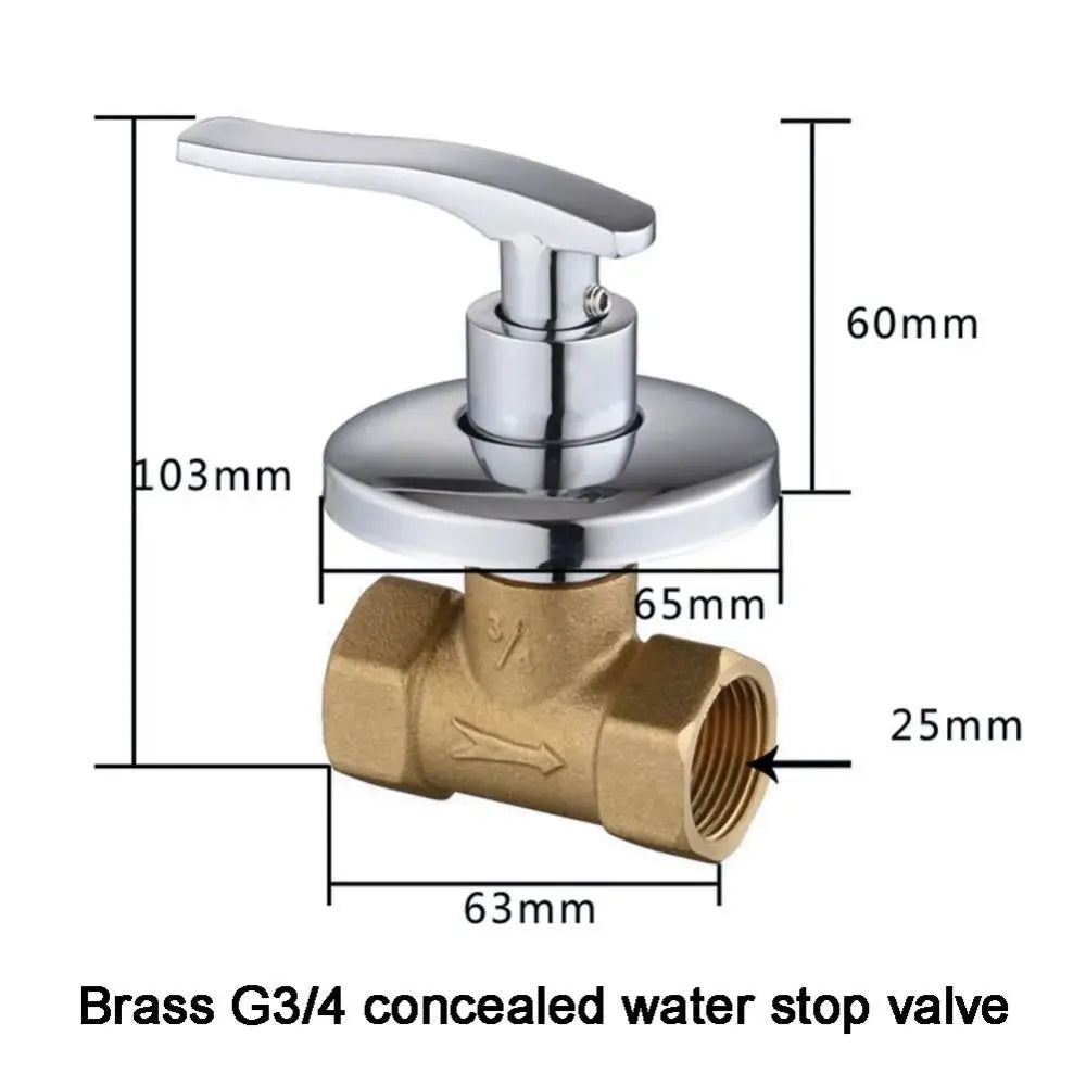 1/2" & 3/4" Brass Shower Stop Valve | Quarter Turn Solar Switch