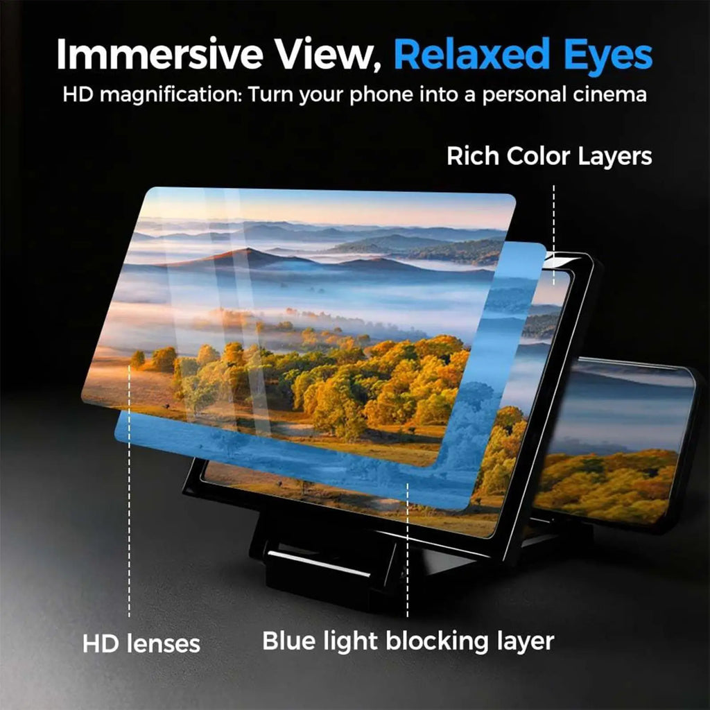 Screen Magnifier for Phone Foldable Magnifying Enlarger Tool Portable Phone Screen Magnifier for Daily Reading Learning Movie Oasis Select