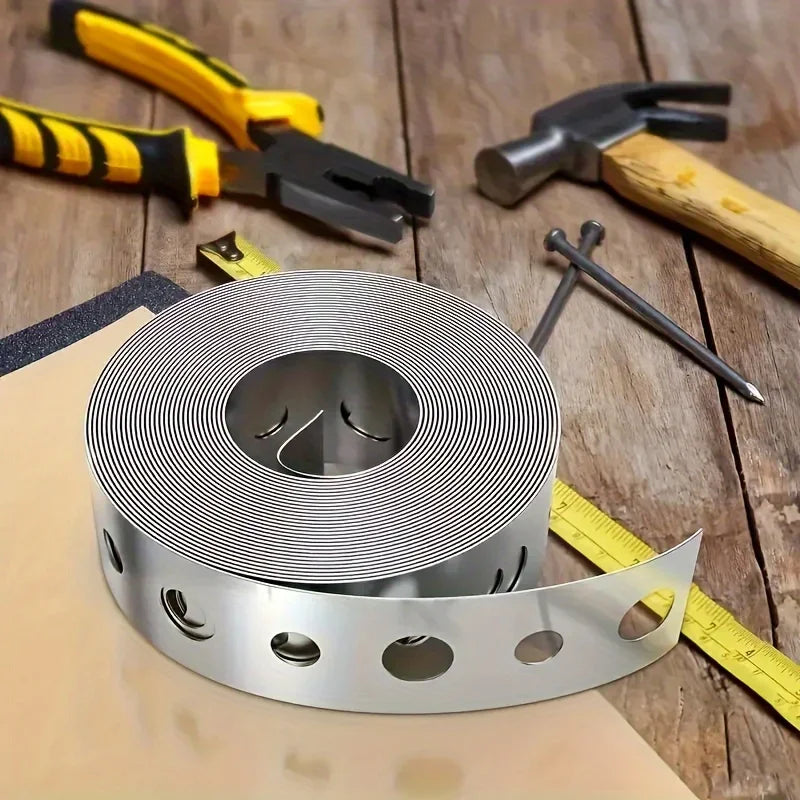 1 roll of galvanized steel tape, pre-punched multi-slot metal tape for pipe support and sheet metal work Oasis Select