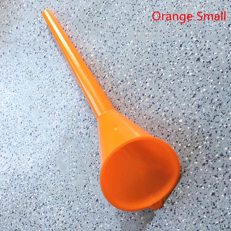 Car Long Stem Funnel Gasoline Oil Fuel Filling Tools Anti-splash Plastic Funnel Motorcycle Refueling Tools Auto Accessories Oasis Select Orange Small