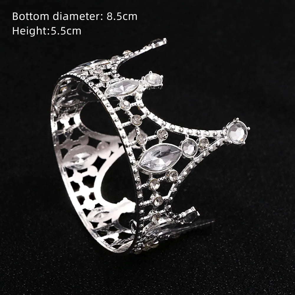 Rhinestone Crown Baking Cake Topper Headwear Decoration Children's