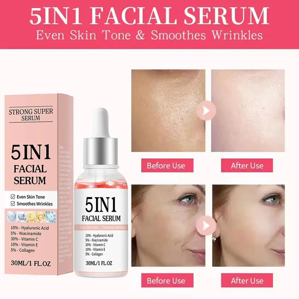 5-in-1 Face Serum – Vitamin C, Niacinamide & Hyaluronic Acid