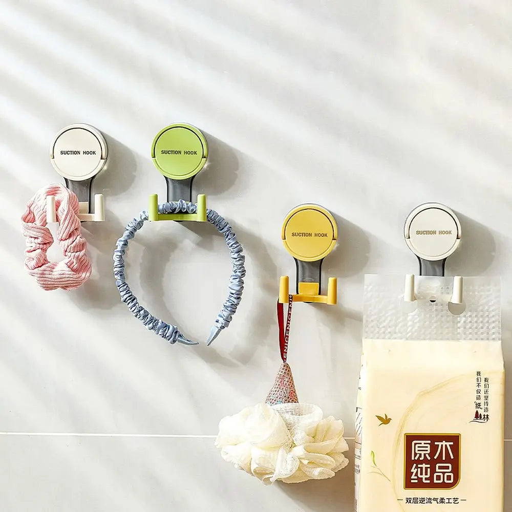 Self-adhesive Suction Cup Double Head Hooks Removable Wall Mounted Keys Clothes Hooks Multifunctional No-Drilling Oasis Select