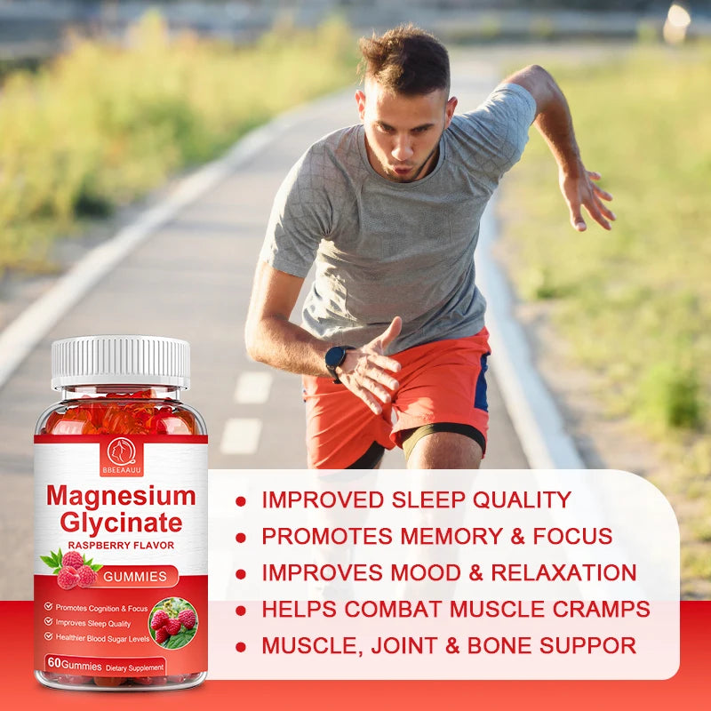 BBEEAAUU Glycinate Magnesium Gummies Support Sleep Health Calm Relieves Stress Support Memory Concentration and Muscle Spasms Oasis Select