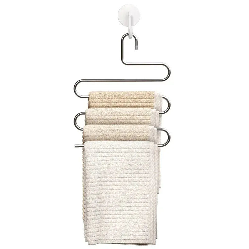 5 Layers Multi-functional Clothes Hangers Non-slip Pant Storage Rack Cloth Rack with Multiple Functions for Hanging and Storage Oasis Select