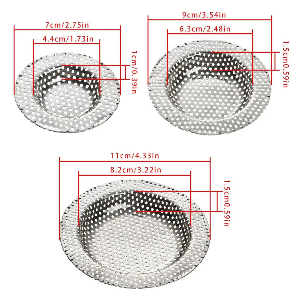 7/9/11cm Stainless Steel Sewer Hair Filter Kitchen Sink Filter Mesh Bath Strainer Floor Drain Hole Filter Cover Oasis Select