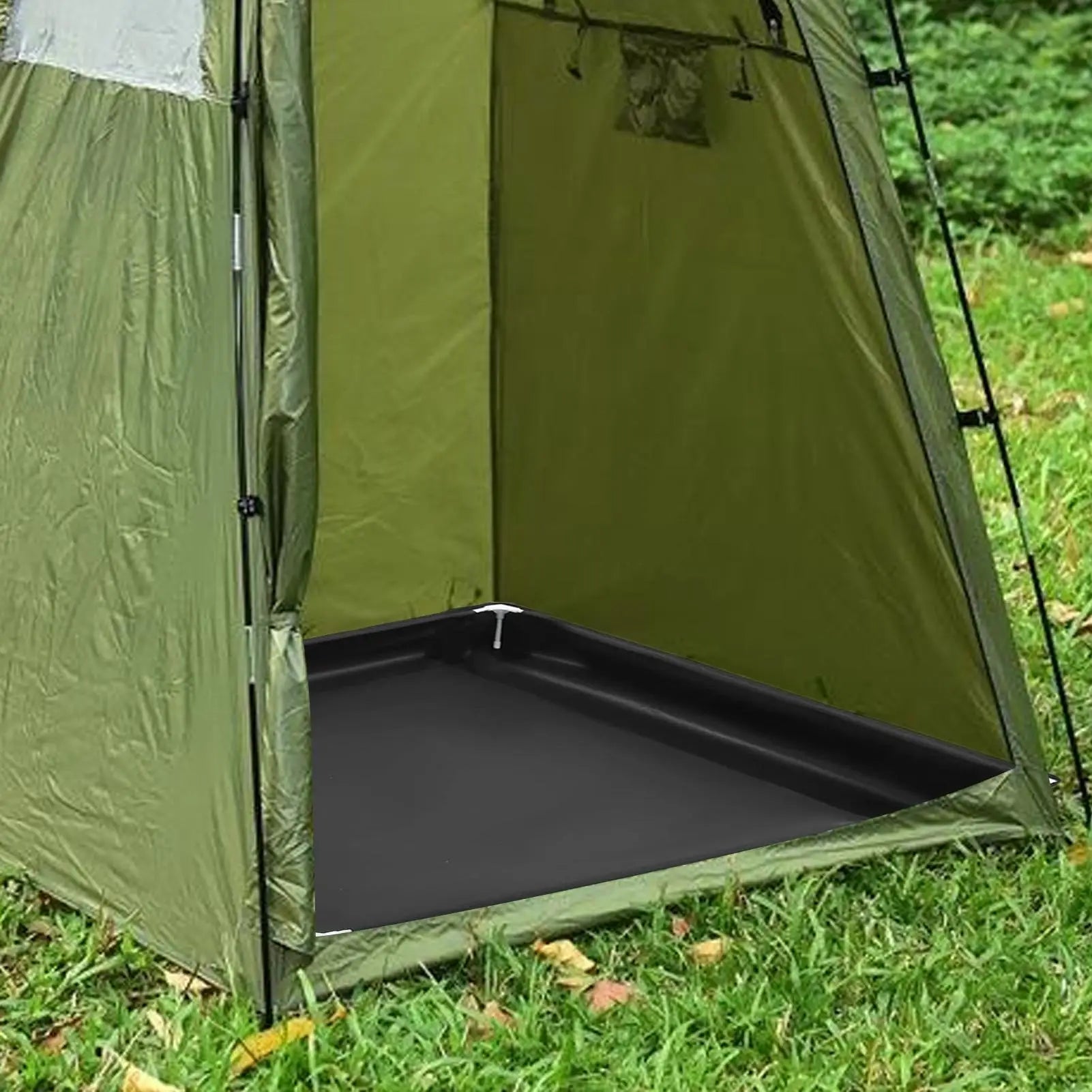 Outdoor Camping Shower Tent Floor Base Folding Shower Pan With Drain Pipe PVC Portable RV Shower Pan For Camping Travel Oasis Select