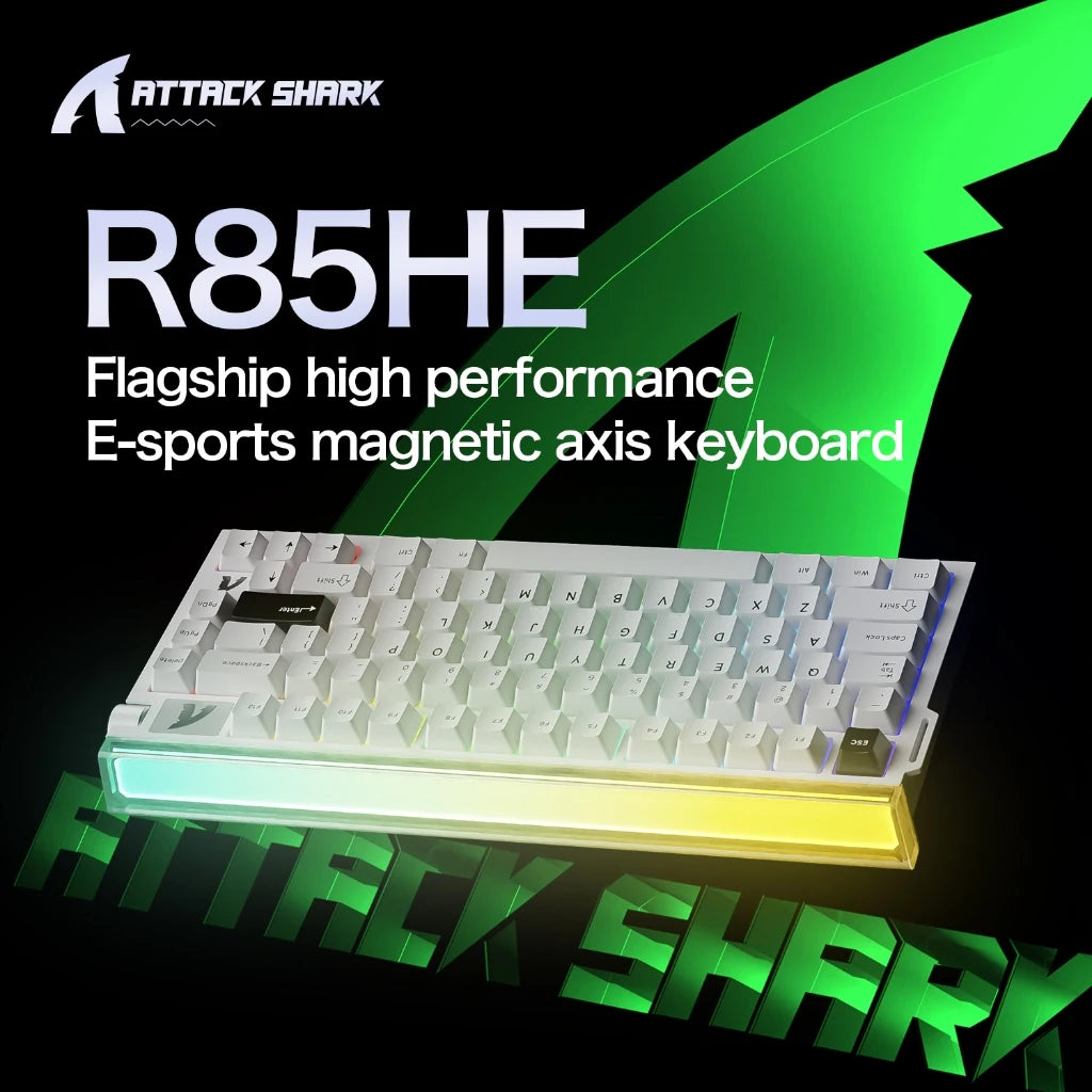 ATTACK SHARK R85HE Magnetic Axis Gaming Wire Keyboard 8KHz Rate 0.005mm RT Precision Adjustable 5 Layer Soundproof Filling RGB Oasis Select