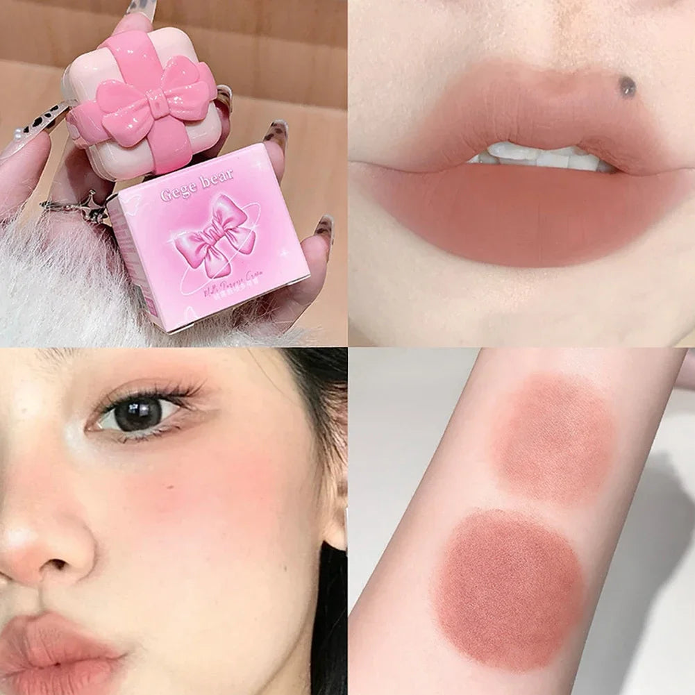 2-in-1 Lipstick Blush Stick Eyes Cheek Lip Tint Buildable Waterproof Lightweight Cream Multi-use Lip Plumper Makeup Gift Oasis Select