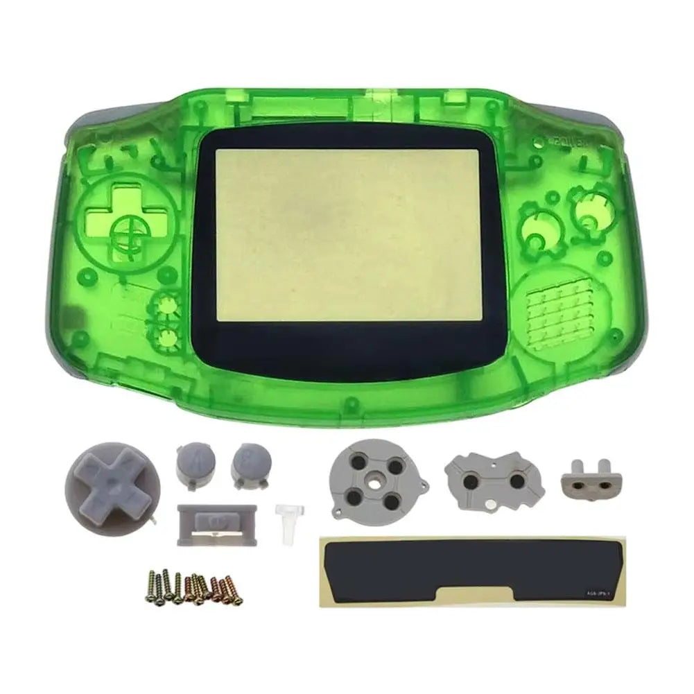Full Housing Shell Replacement for Game Boy Advance GBA Clear Transparent Custom Case Cover Buttons Screws Full Set DIY Repair Oasis Select Clear Green