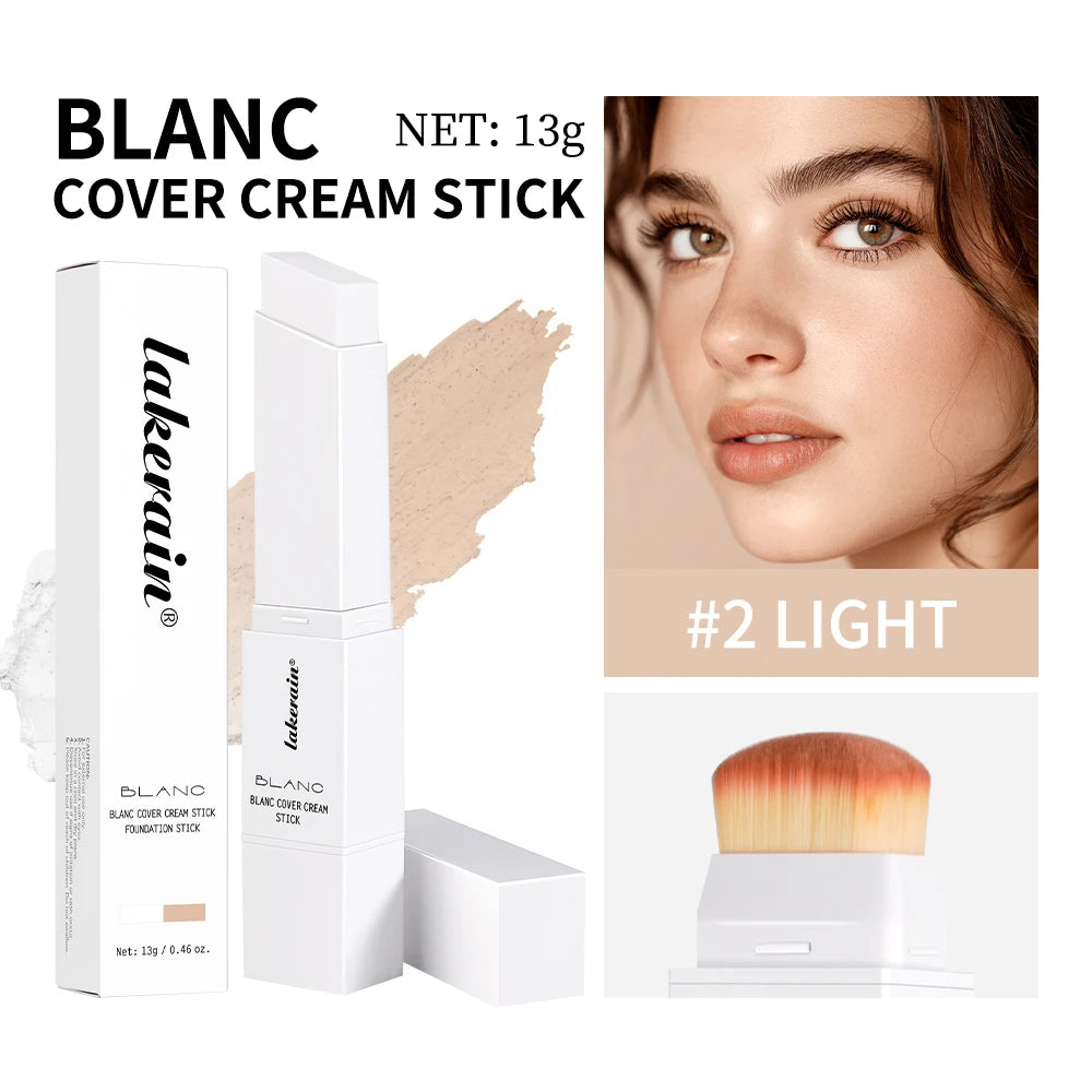 Color-changing Foundation Stick Blanc Foundation Korean Makeup Base High Coverage Concealer Natural Nude 2 IN 1 Foundation Stick Oasis Select 2light