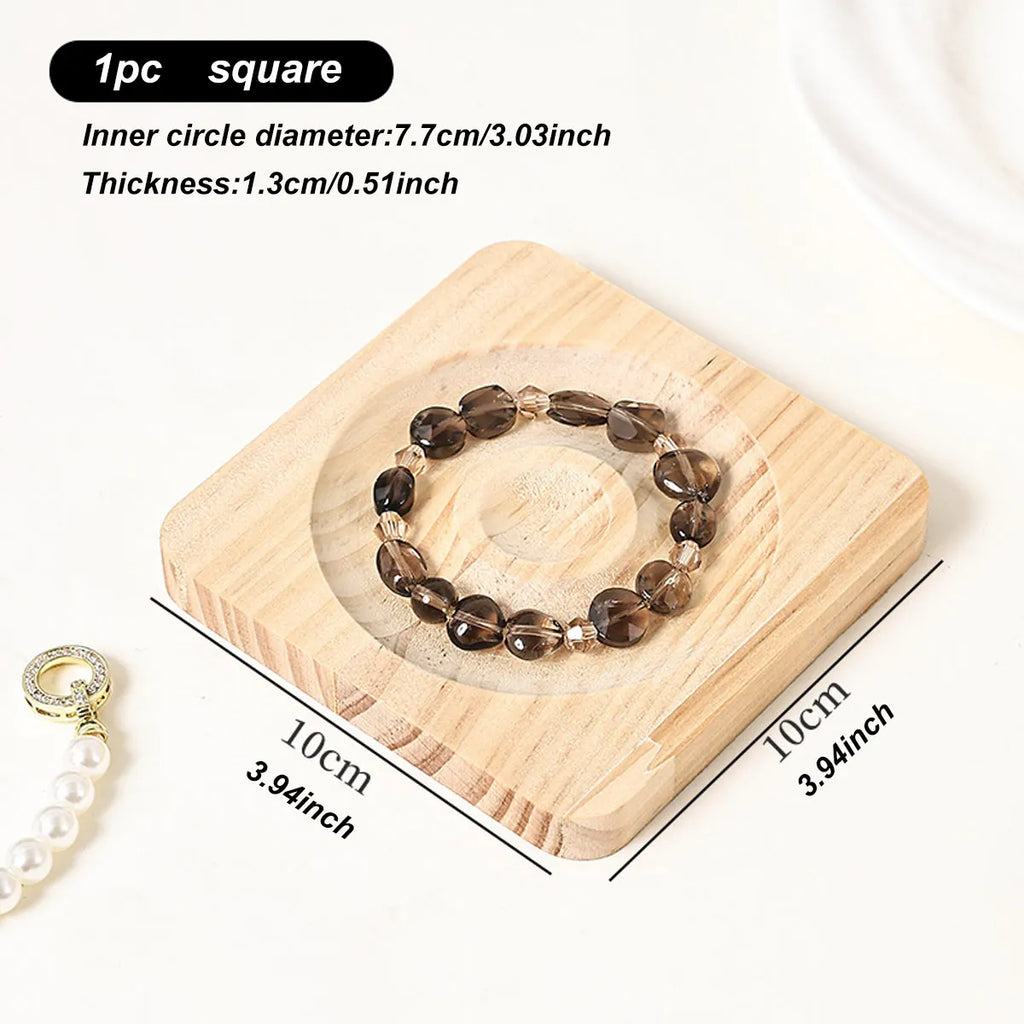 1pc Wooden Jewelry Display Tray, Bracelet and Bead Decoration Tray Bracelet and Bracelet Display Rack, Handicraft Tray Oasis Select 1pc - square