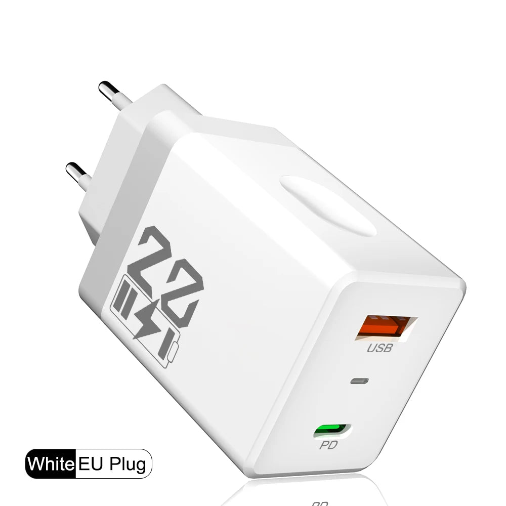 20W USB Charger Fast Charging Mobile Phone Charger Power Adapter For iPhone Samsung Xiaomi Huawei QC 3.0 Wall Quick Charge Plug Oasis Select EU White