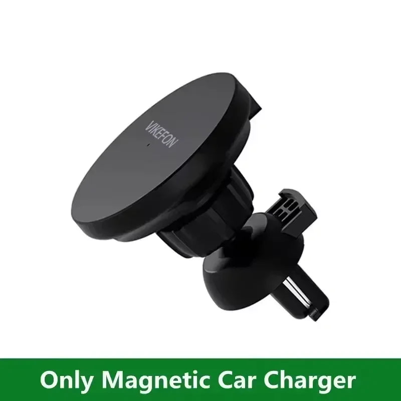 15W Magnetic Wireless Charger Car Vent Phone Holder 360° Rotation Strong Magnet Mount for iPhone 12-16 with Magnetic Ring Oasis Select No cable Black