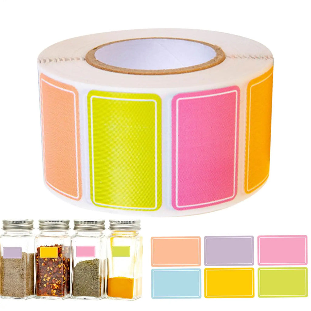 500Pcs Colored Labels Stickers Self-adhesive Paper Waterproof Label Stickers Handwritten Name Stickers Date and Food Labels Oasis Select