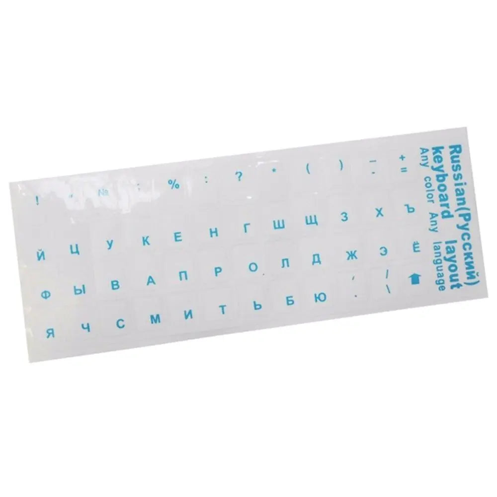 1Pc Russian Transparent Keyboard Stickers Russia Layout Alphabet Black White Label Letters for Notebook Computer PC Laptop Oasis Select blue