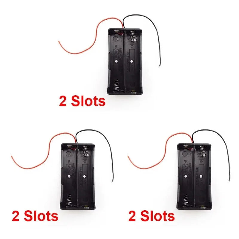 1/3pcs Plastic 18650 Battery Storage Box Case 1 2 3 4 Slot Way DIY Batteries Clip Holder Container With Wire Lead 18650 Battery Oasis Select 2X18650 3pcs