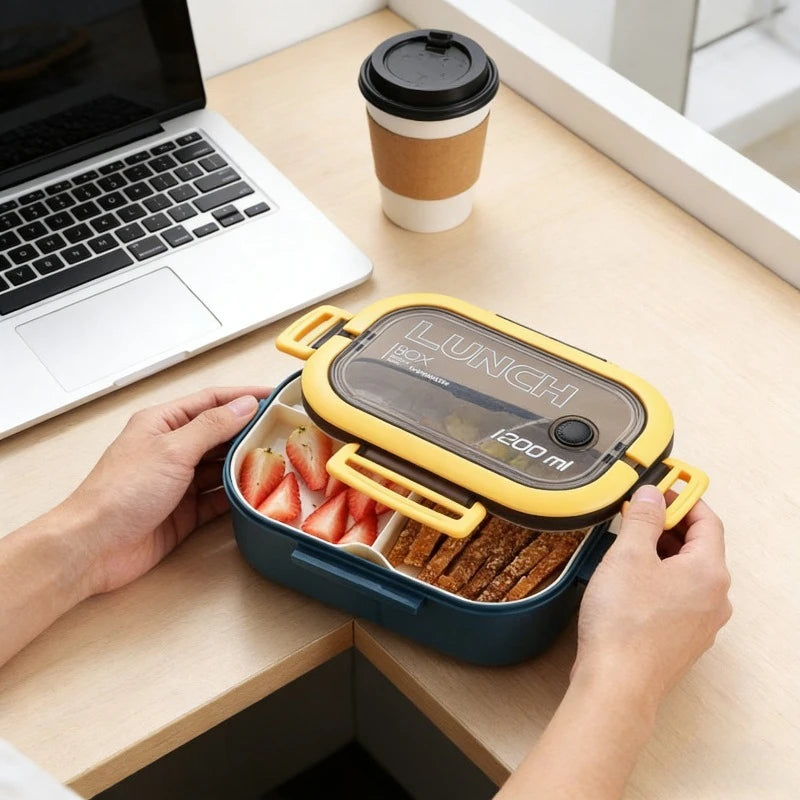 Single Double Layer Lunch Box Portable Compartment Food Container Microwave Safe with Fork Spoon Picnic Fresh Meal Box Oasis Select