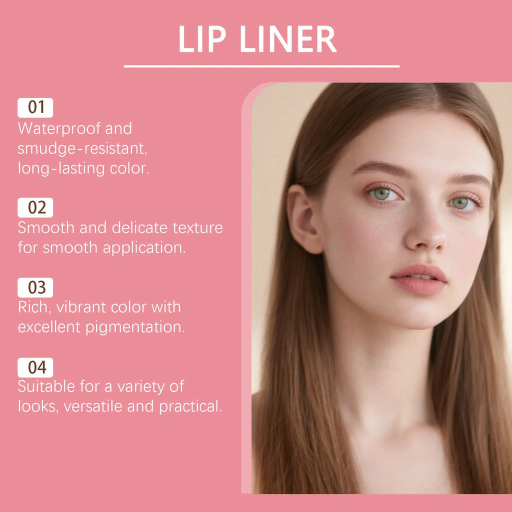 Waterproof Multi-Color Lip Liner Pencil – Moisturizing & Long-Lasting Lip Liner Pencil Oasis Select