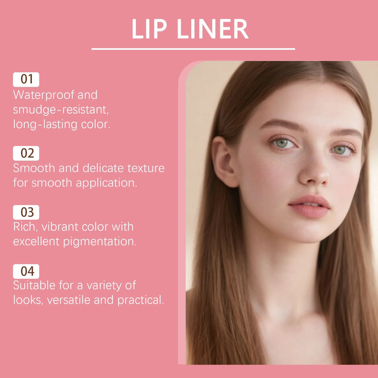 Waterproof Multi-Color Lip Liner Pencil – Moisturizing & Long-Lasting Lip Liner Pencil Oasis Select