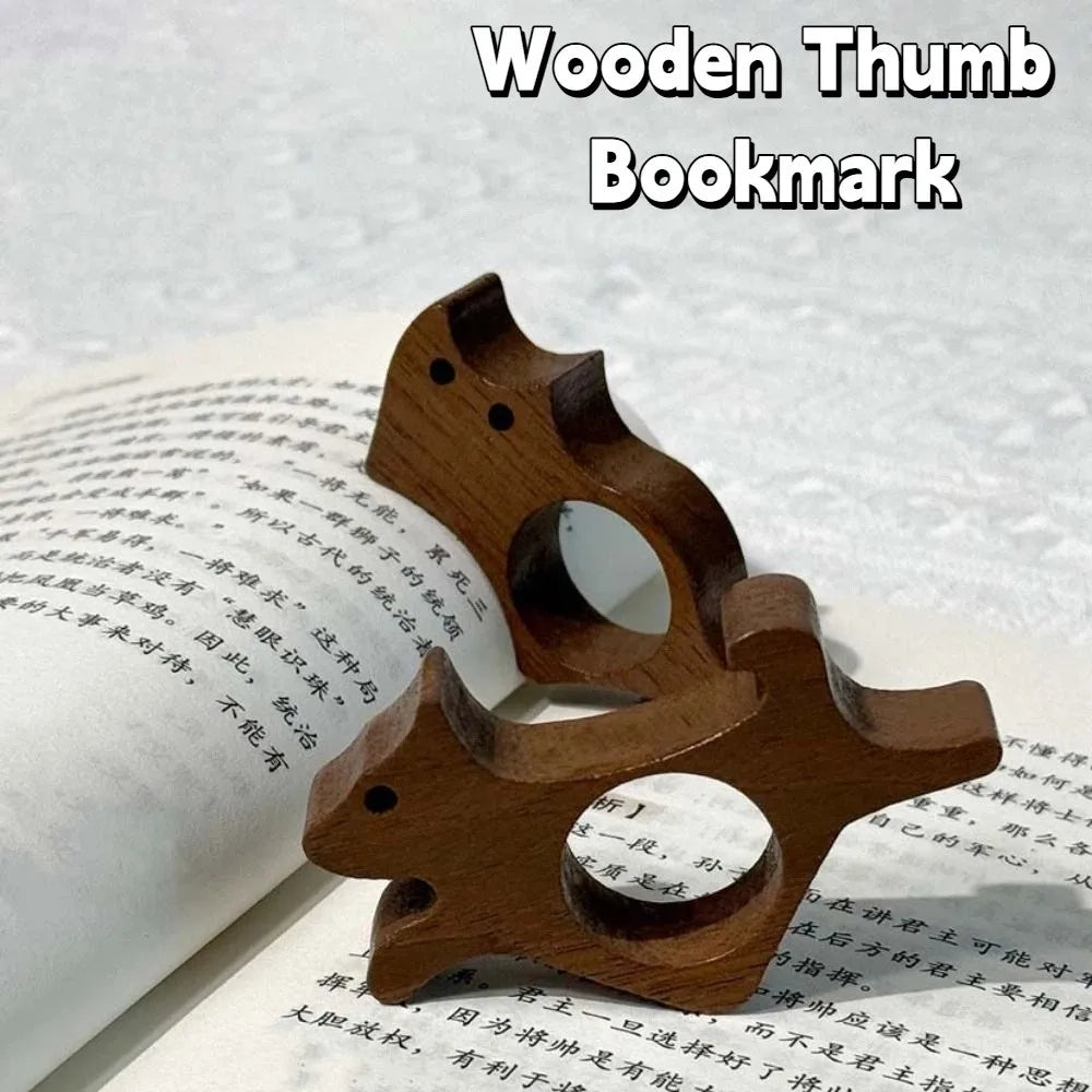 Wooden Material Wooden Thumb Bookmark Anti-Slip Design Cat Shape Reading Thumb Tools Handmade Dog Shape Pages Guide Marker Oasis Select