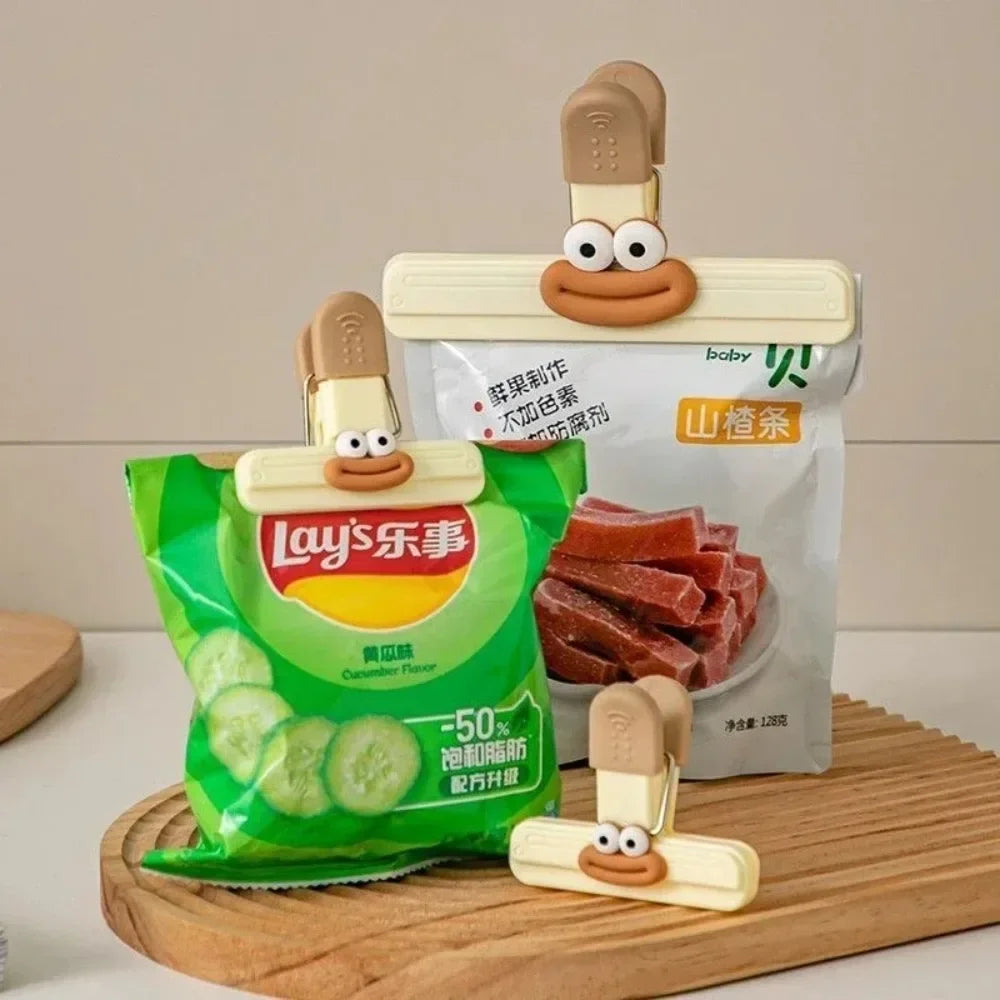 Creative Face Bag Sealing Clip Food Snack Clip Kitchen Tools Decorative Small Clip Refrigerator Plastic Food Bag Storage Oasis Select